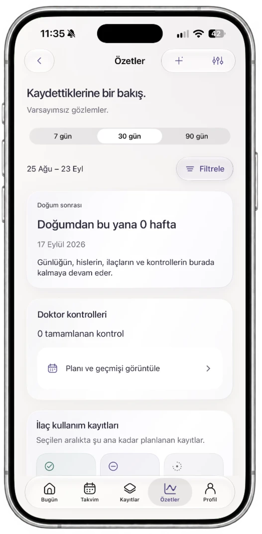 Oveluni Summaries screen