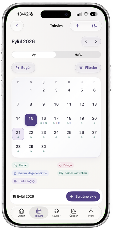 Calendar screen